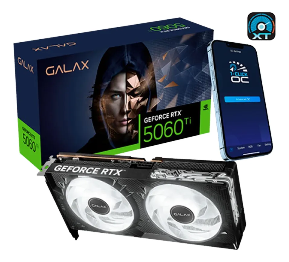 image 🚀 Placa de Vídeo Galax GeForce RTX 5060 Ti 1-Click OC: Desempenho Gamer de Alto Nível!