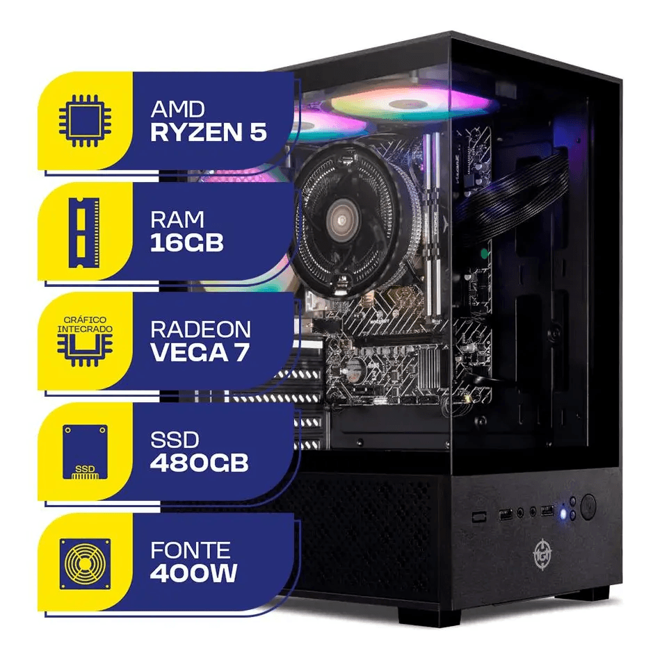 image 🖥️🔥 PC Gamer MCL Ryzen 5 5600GT: Desempenho para Jogos, Estudos e Trabalho